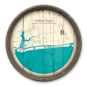 Holden Beach NC Map on a Barrel End by Lake Art (© Lake Art LLC) Product Thumbnail