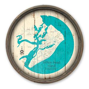 Hilton Head Island SC Map on a Barrel End by Lake Art (© Lake Art LLC) Product Thumbnail