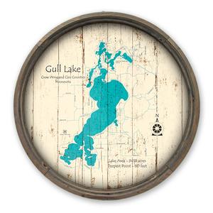 Gull Lake Crow Wing Ctny MN Map on a Barrel End by Lake Art (© Lake Art LLC) Product Thumbnail