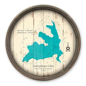 Georgetown Lake MT Map on a Barrel End by Lake Art (© Lake Art LLC) Product Thumbnail