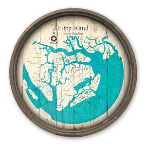 Fripp Island SC Map on a Barrel End by Lake Art (© Lake Art LLC) Product Thumbnail
