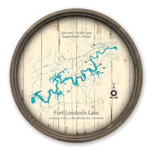 Fort Loudoun Lake TN Map on a Barrel End by Lake Art (© Lake Art LLC) Product Thumbnail