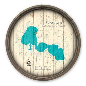 Forest Lake MN Map on a Barrel End by Lake Art (© Lake Art LLC) Product Thumbnail