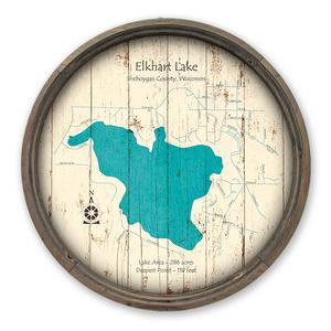 Elkhart Lake WI Map on a Barrel End by Lake Art (© Lake Art LLC) Product Thumbnail