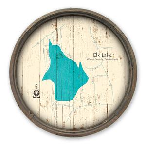 Elk Lake PA Map on a Barrel End by Lake Art (© Lake Art LLC) Product Thumbnail