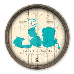 East Lost Lake Deer Lake MN Map on a Barrel End by Lake Art (© Lake Art LLC) Product Thumbnail