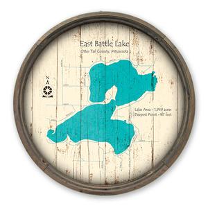 East Battle Lake MN Map on a Barrel End by Lake Art (© Lake Art LLC) Product Thumbnail