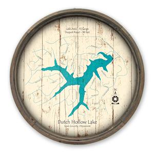 Dutch Hollow Lake WI Map on a Barrel End by Lake Art (© Lake Art LLC) Product Thumbnail