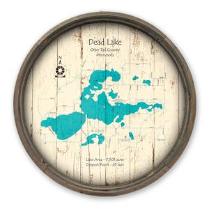 Dead Lake MN Map on a Barrel End by Lake Art (© Lake Art LLC) Product Thumbnail
