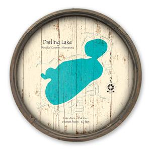 Darling Lake MN Map on a Barrel End by Lake Art (© Lake Art LLC) Product Thumbnail