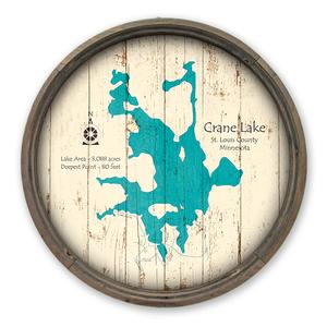 Crane Lake MN Map on a Barrel End by Lake Art (© Lake Art LLC) Product Thumbnail