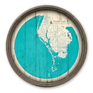 Florida Coast Clearwater to St Pete FL Map on a Barrel End by Lake Art (© Lake Art LLC) Product Thumbnail