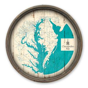 Chesapeake Bay DE VA MD Map on a Barrel End by Lake Art (© Lake Art LLC) Product Thumbnail