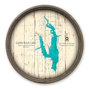 Castle Rock Lake WI Map on a Barrel End by Lake Art (© Lake Art LLC) Product Thumbnail