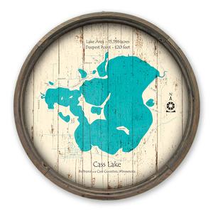 Cass Lake MN Map on a Barrel End by Lake Art (© Lake Art LLC) Product Thumbnail