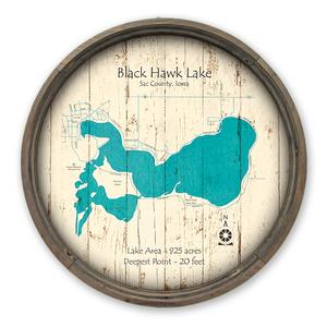 Black Hawk Lake IA Map on a Barrel End by Lake Art (© Lake Art LLC) Product Thumbnail