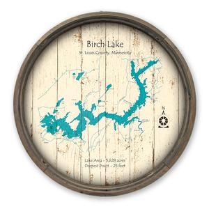 Birch Lake MN St Louis Ctny Map on a Barrel End by Lake Art (© Lake Art LLC) Product Thumbnail