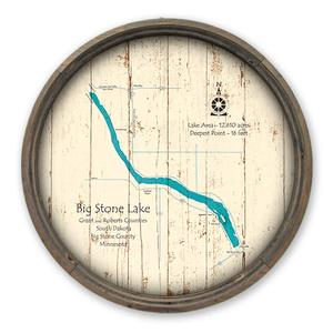 Big Stone Lake MN Map on a Barrel End by Lake Art (© Lake Art LLC) Product Thumbnail
