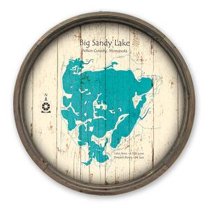 Big Sandy Lake MN Map on a Barrel End by Lake Art (© Lake Art LLC) Product Thumbnail