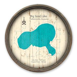 Big Sand Lake MN Map on a Barrel End by Lake Art (© Lake Art LLC) Product Thumbnail