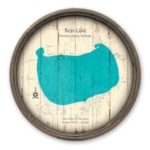 Bear Lake MI Manistee Map on a Barrel End by Lake Art (© Lake Art LLC) Product Thumbnail