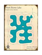 West Shores Lake, Nebraska Map on a Barrel End by Lake Art (© Lake Art LLC) Product Thumbnail