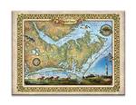 Historic Crystal Coast North Carolina Vintage Map Product Thumbnail