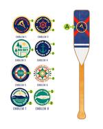 Blue and White with Red Cross Oar Product Thumbnail
