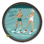 Waterski Couple on a Barrel End Product Thumbnail